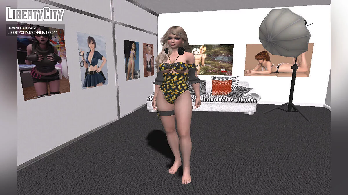 Amy from DOAXVV in a Simpsons swimsuit / GTA San Andreas