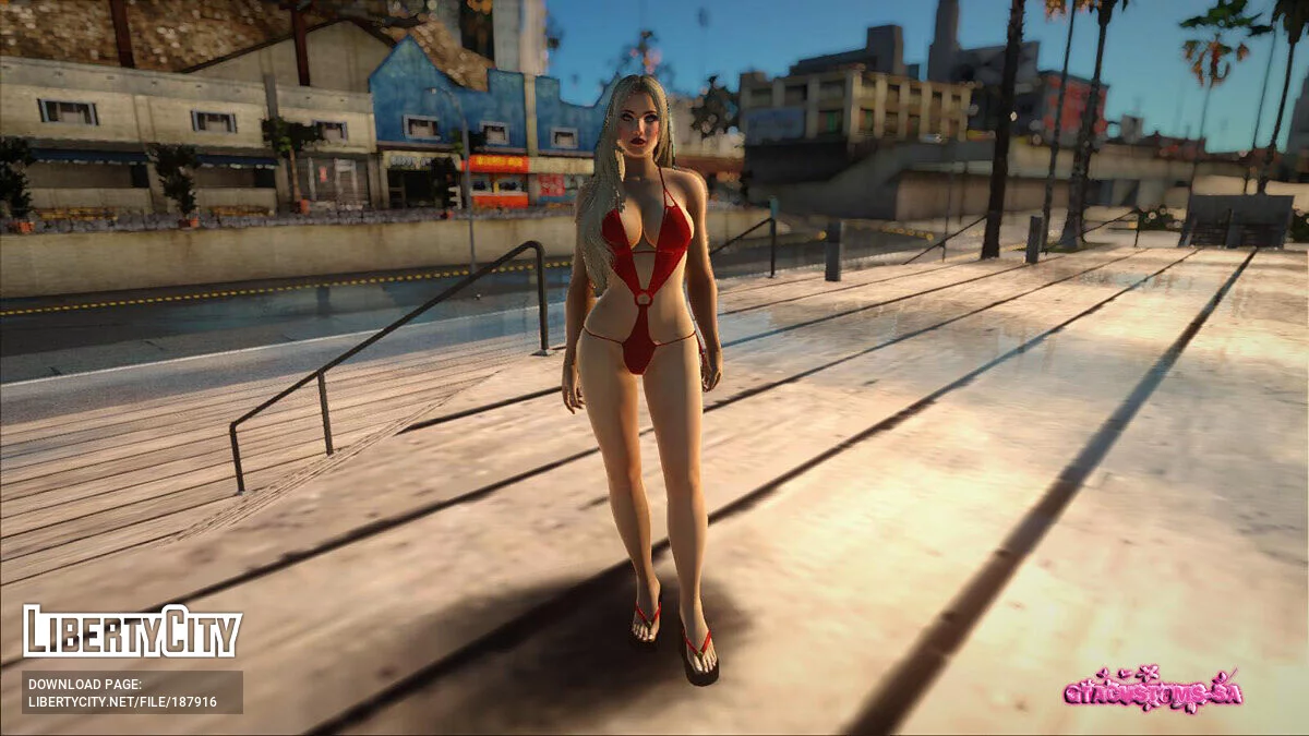 海伦娜·道格拉斯穿红色比基尼 / GTA San Andreas