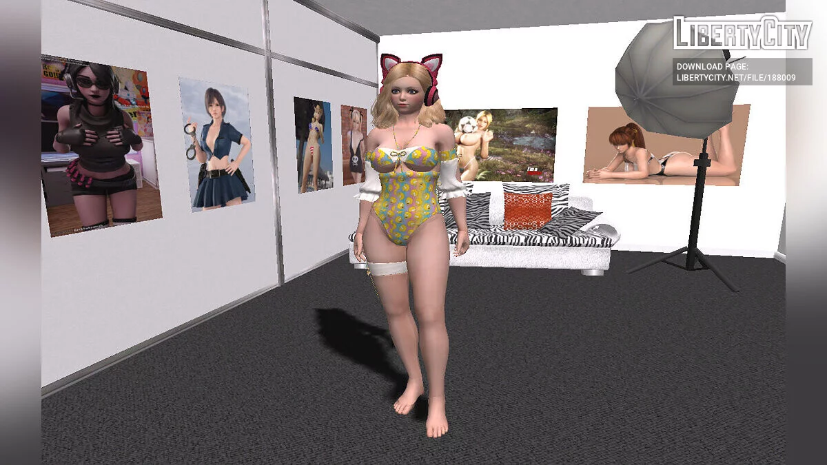 Lucky Chloe aus Tekken im Simpsons-Bikini / GTA San Andreas