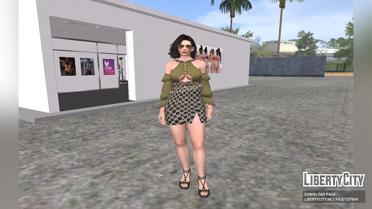 Miyako from DOA in a Gucci outfit / GTA San Andreas
