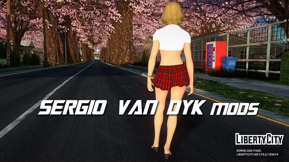 Ashley Graham in school uniform from Resident Evil 4 Remake / GTA San Andreas