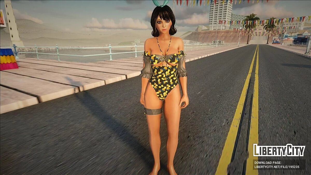 Джози Ризал в сексуальном купальнике с Бартом Симпсоном / GTA San Andreas