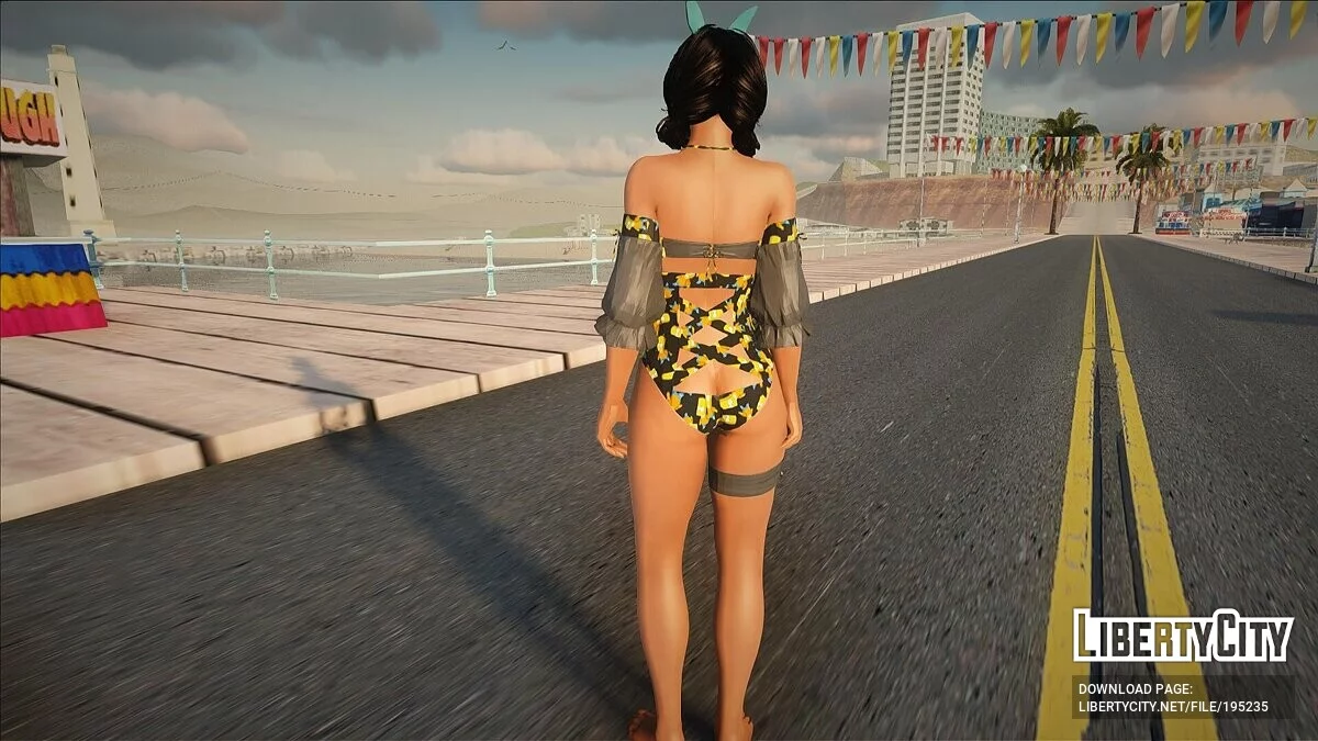 Джози Ризал в сексуальном купальнике с Бартом Симпсоном / GTA San Andreas