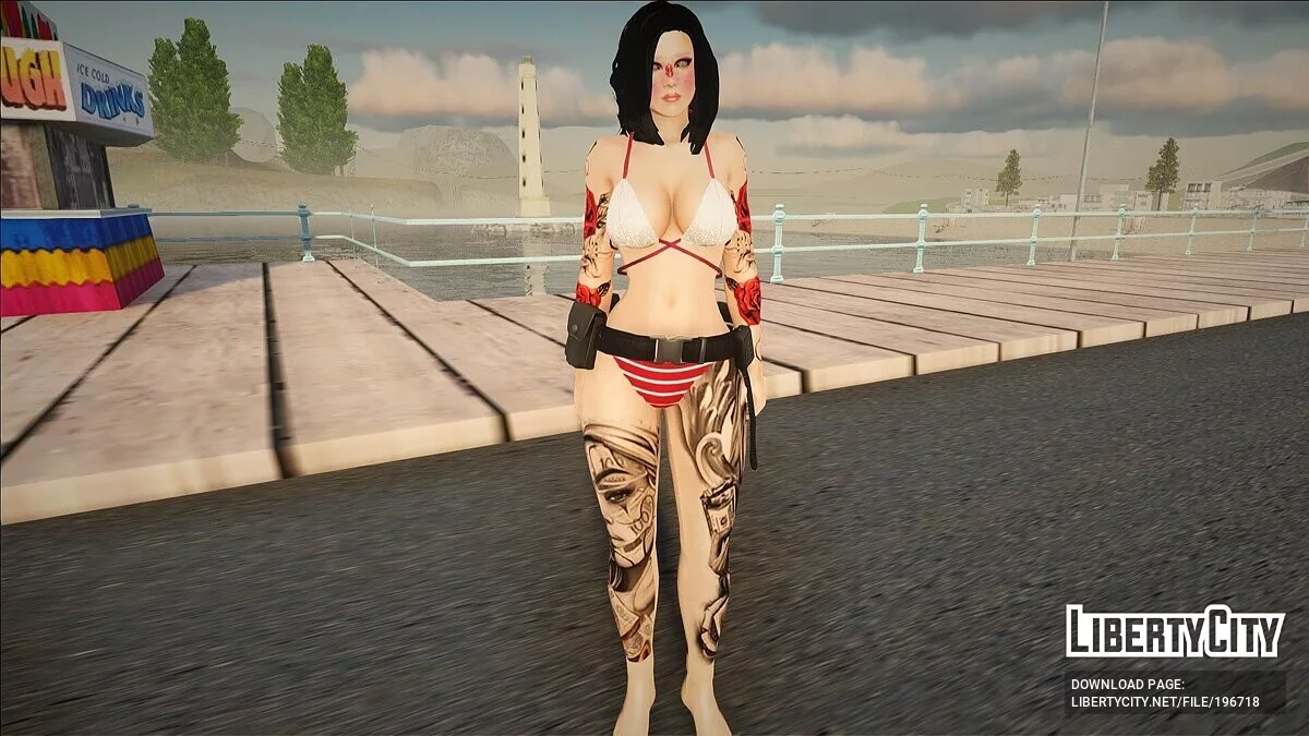 Fille en sous-vêtements et avec des tatouages / GTA San Andreas