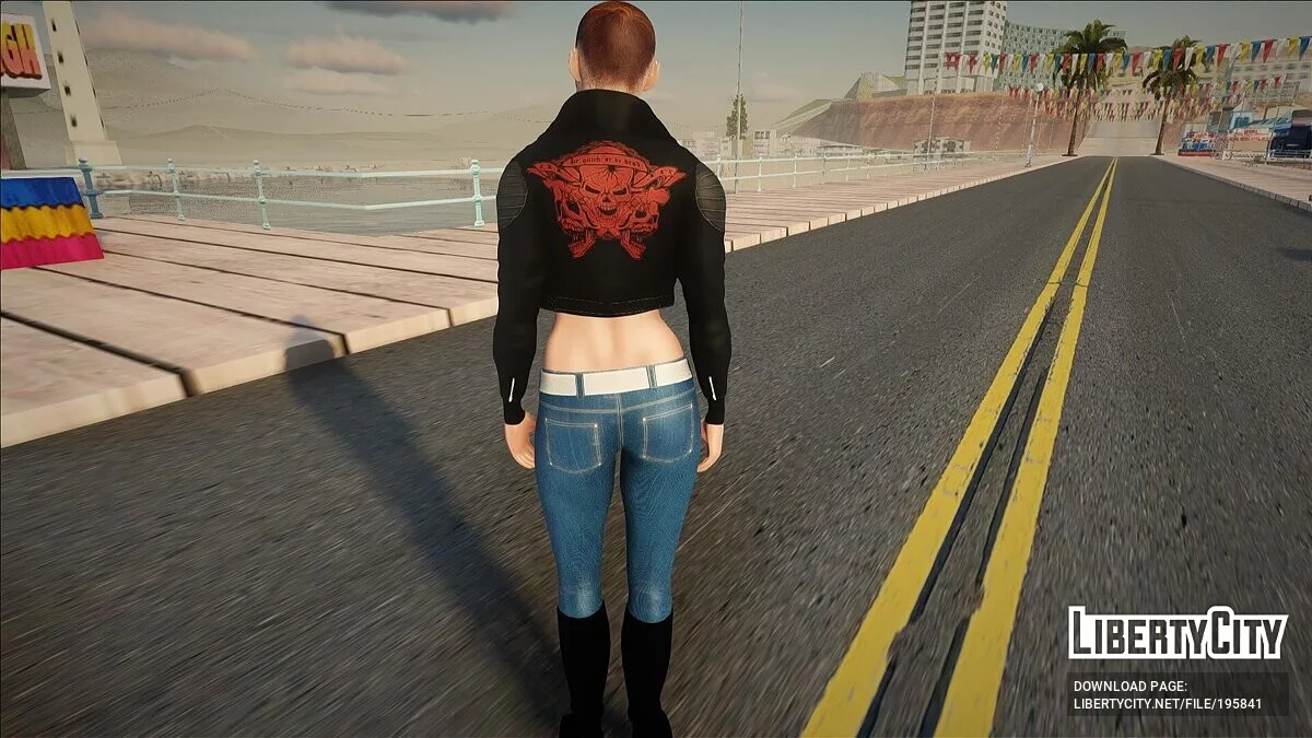 Claire com roupa de motociclista / GTA San Andreas