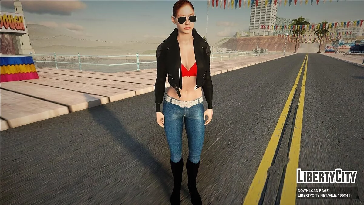 Claire com roupa de motociclista / GTA San Andreas