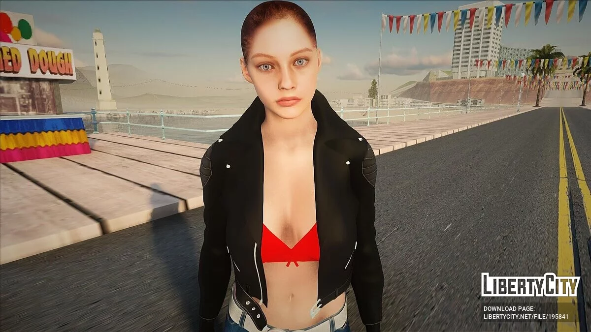 Claire com roupa de motociclista / GTA San Andreas