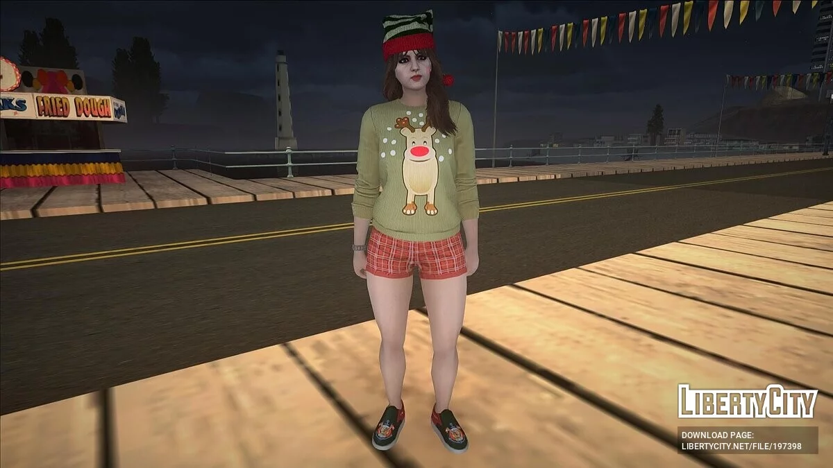 A girl in a Christmas outfit / GTA San Andreas