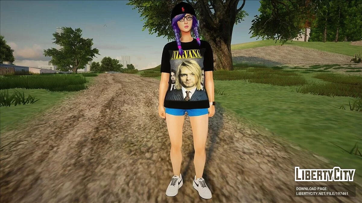 Splatterella from Fortnite is a Nirvana fan / GTA San Andreas