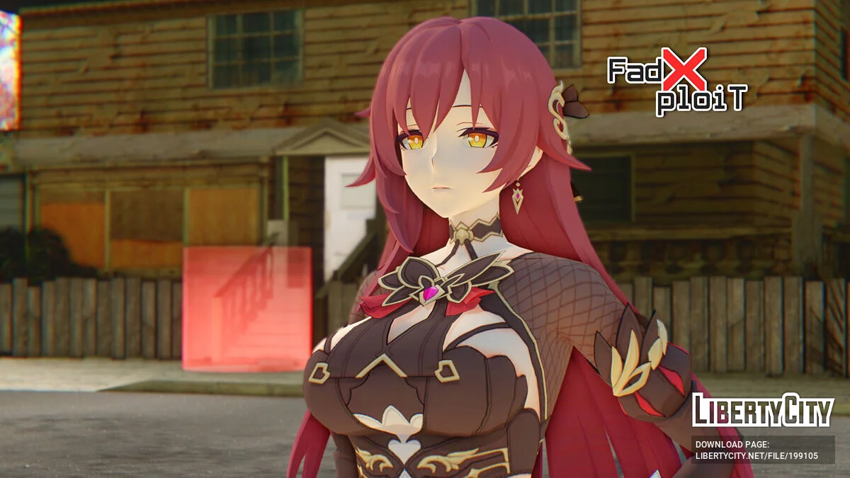 Eden en el traje de Diva Dorada de Honkai Impact / GTA San Andreas