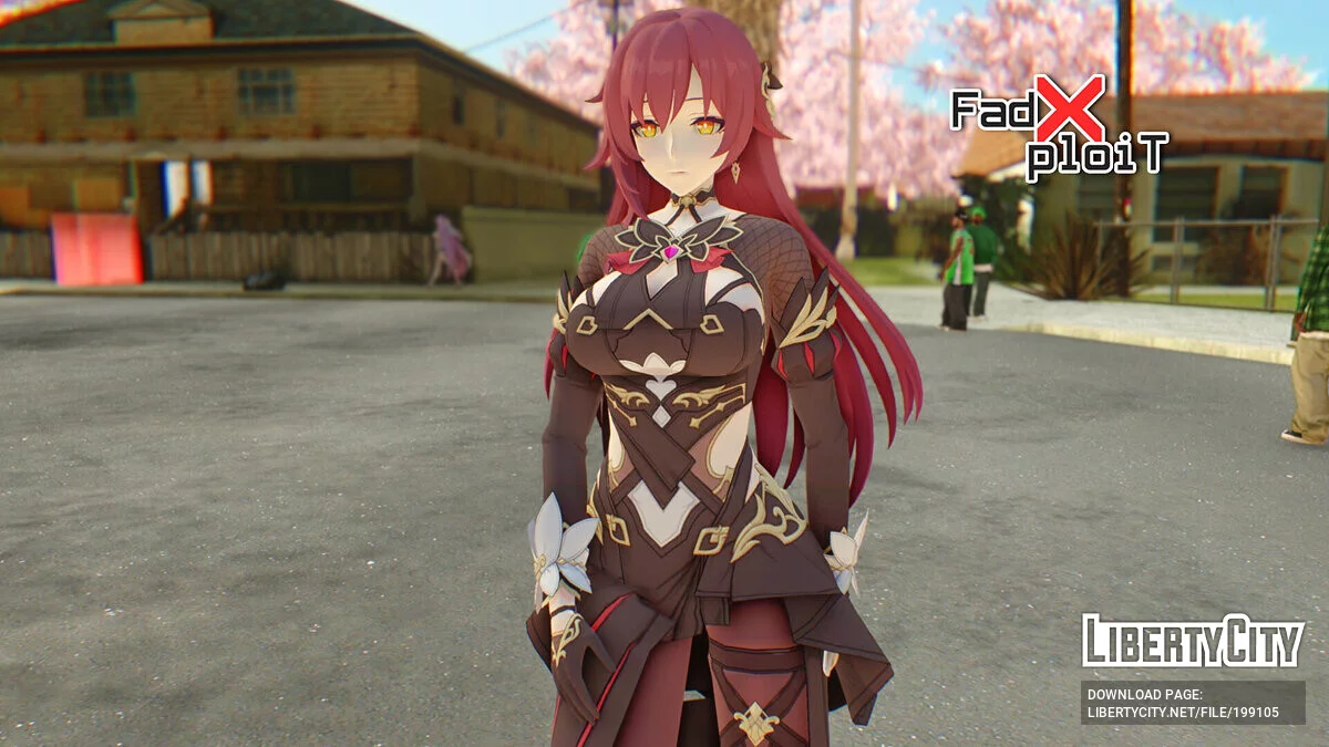 Eden en el traje de Diva Dorada de Honkai Impact / GTA San Andreas
