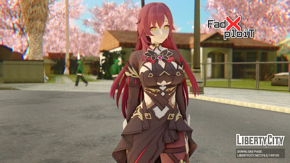 Eden en el traje de Diva Dorada de Honkai Impact / GTA San Andreas