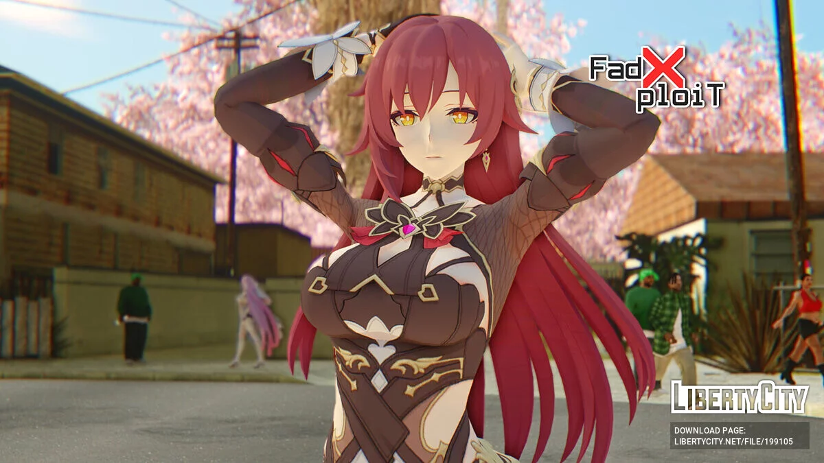 Eden en el traje de Diva Dorada de Honkai Impact / GTA San Andreas
