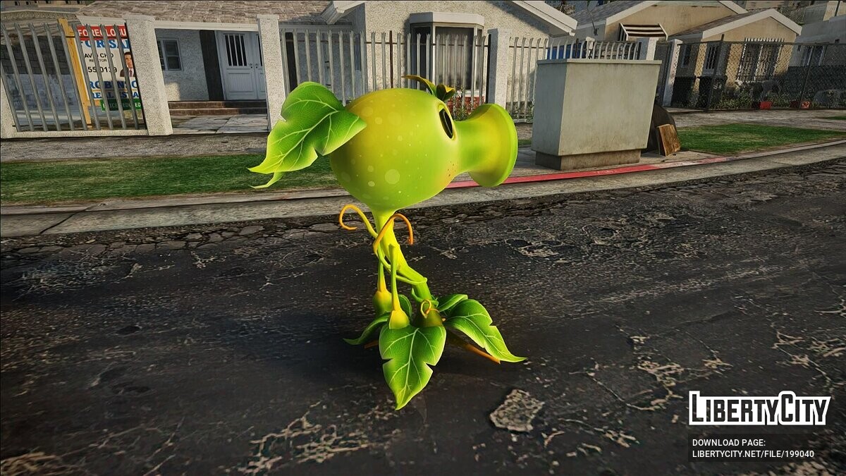 GTA 5 Mod Peashooter Plants Zombies - GTA 5 Mods Website