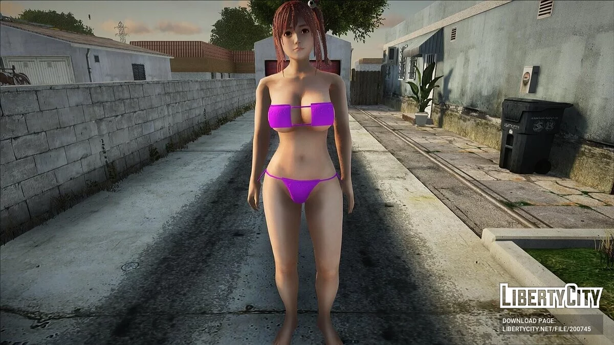Honoka in a purple bikini / GTA San Andreas