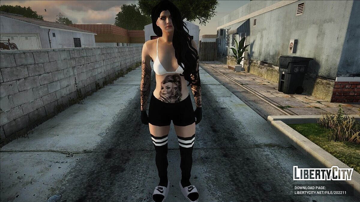 Download Brunette With Tattoos For GTA San Andreas