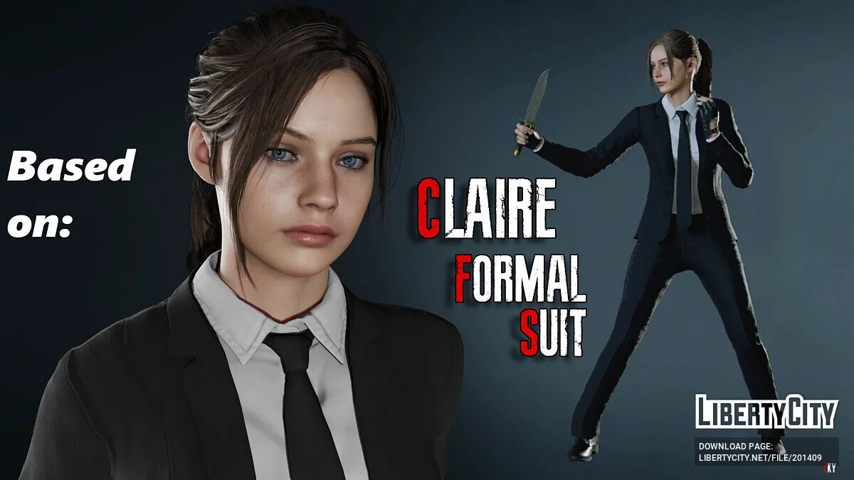Claire Redfield in Formal Suit from Resident Evil 2 / GTA San Andreas