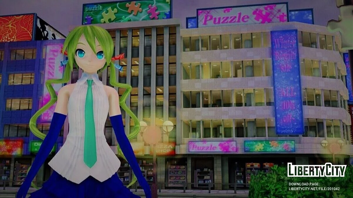 Hatsune Miku Patchwork + анімація обличчя / GTA San Andreas