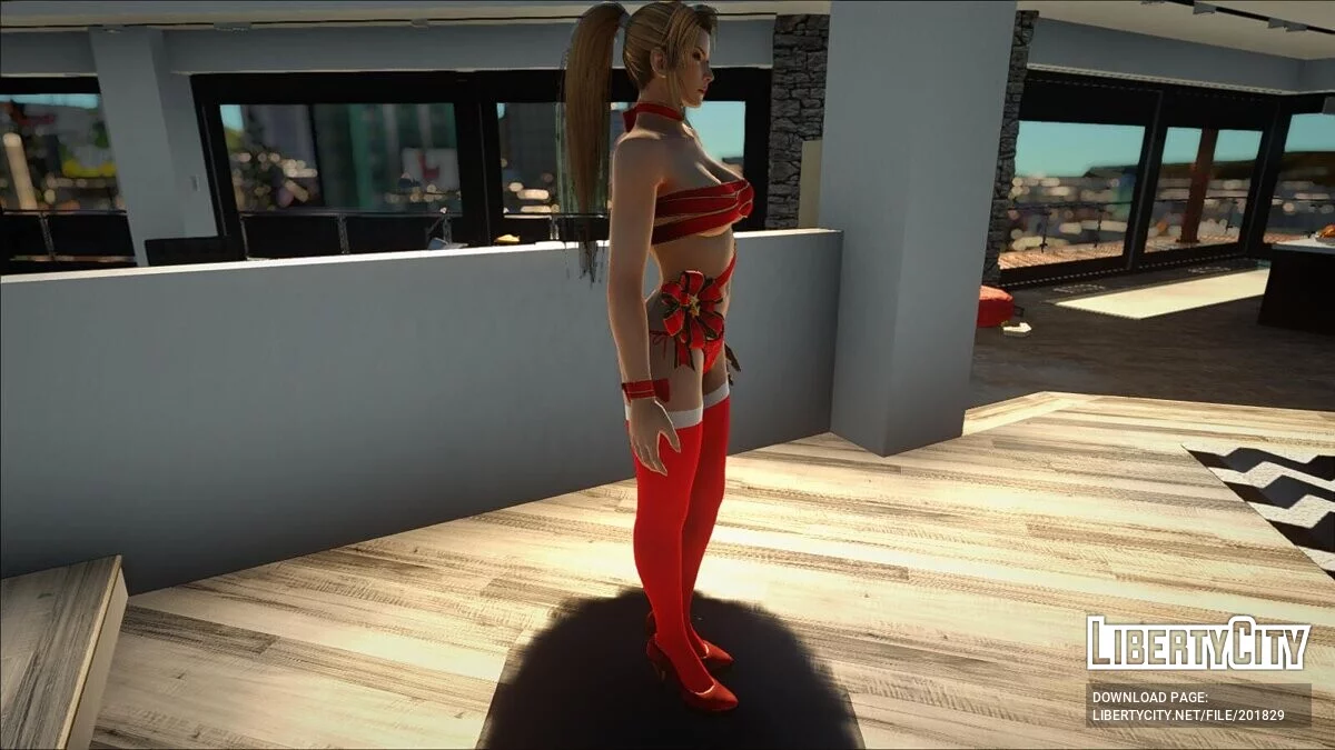 Sarah Bryant dans la tenue de cadeau de Noël / GTA San Andreas