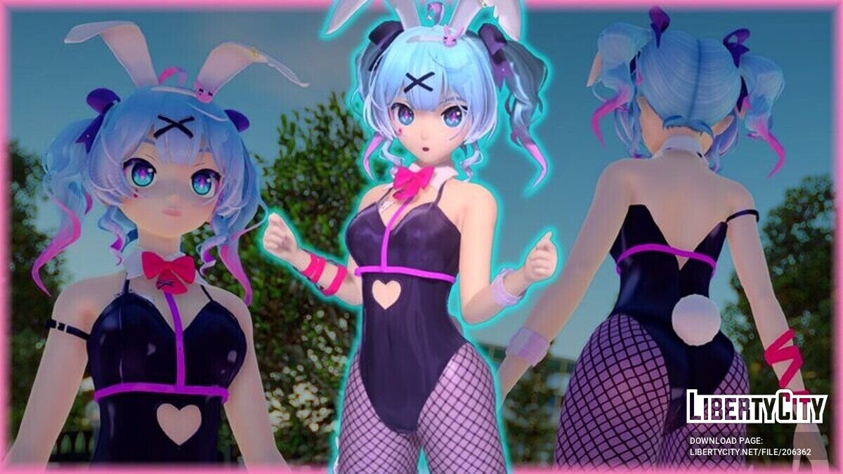 Download Miku Hatsune is a sexy bunny (facial animation) for GTA San Andreas