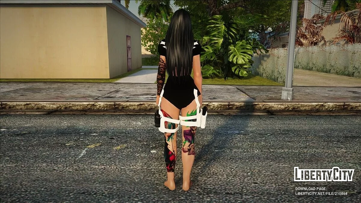 A girl from France with tattoos / GTA San Andreas