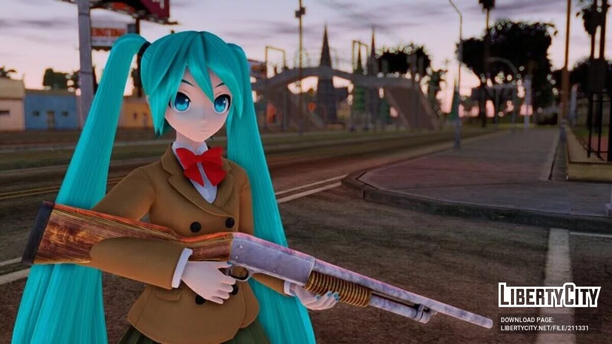 Hatsune Miku Mousou Girl + анімація обличчя / GTA San Andreas