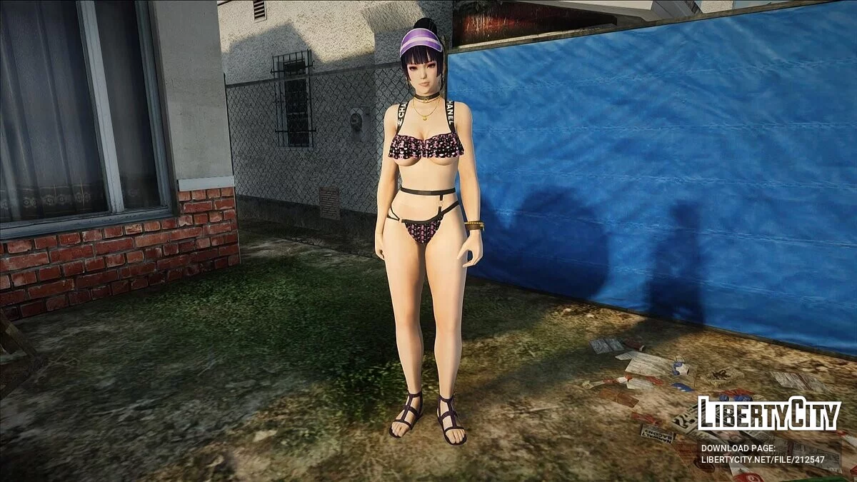 Nyotengu from DOAXVVV in a Chanel swimsuit / GTA San Andreas
