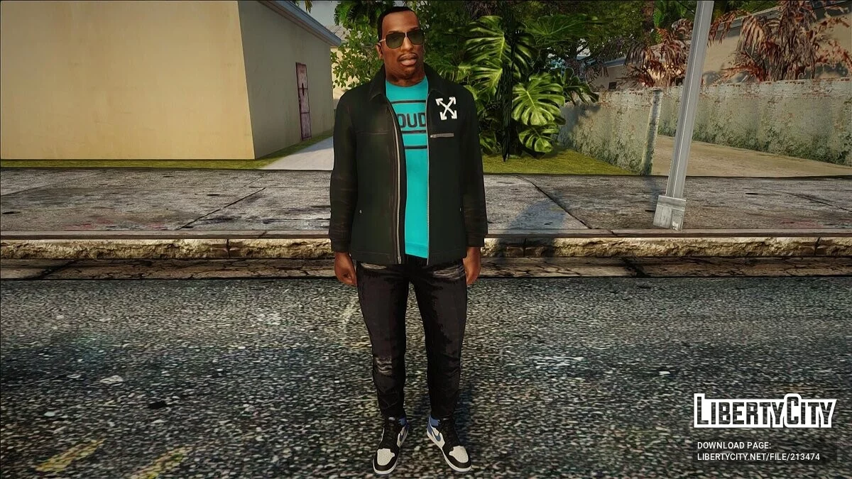 Carl Johnson con ropa casual Off White / GTA San Andreas