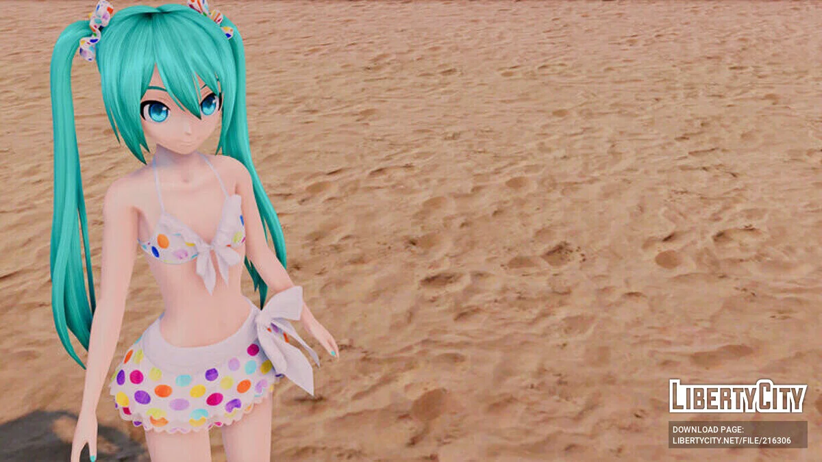 Hatsune Miku в бікіні (анімація обличчя) / GTA San Andreas