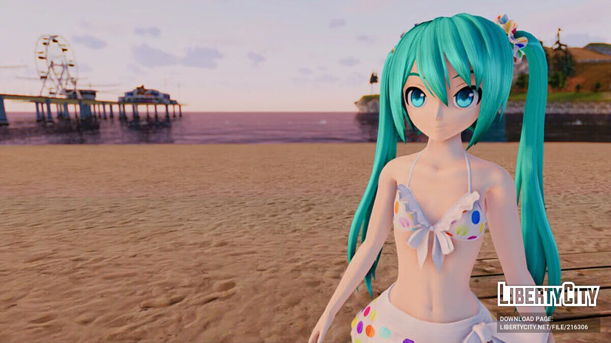 Hatsune Miku в бікіні (анімація обличчя) / GTA San Andreas