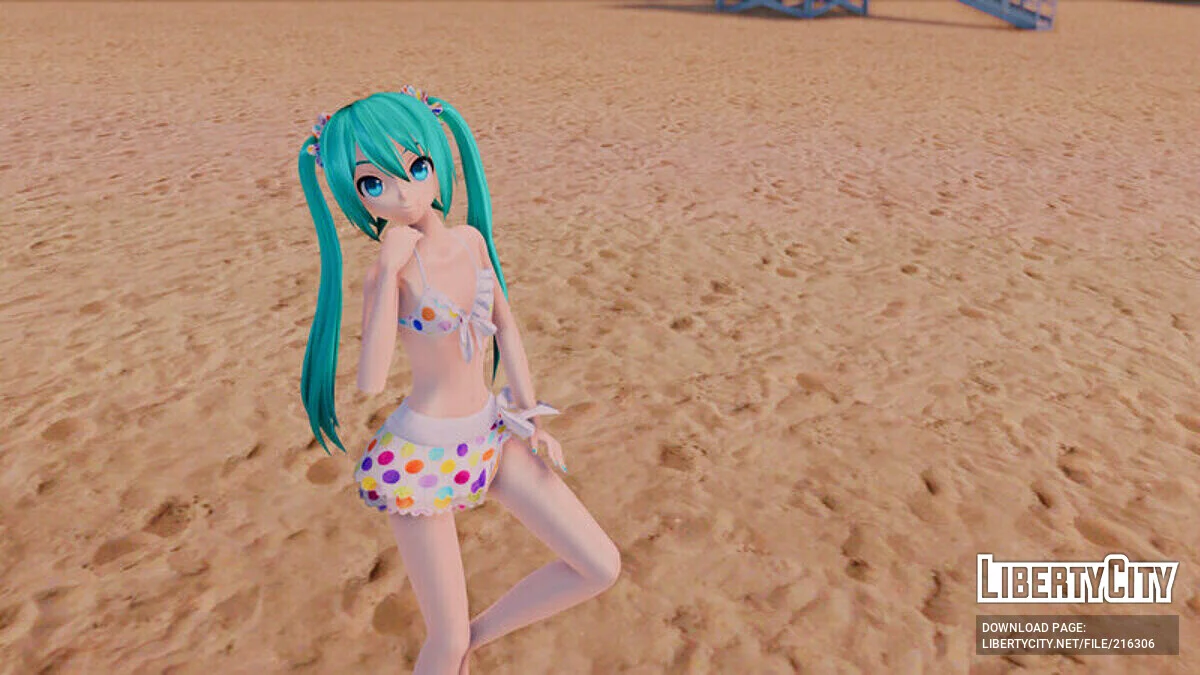 Hatsune Miku в бікіні (анімація обличчя) / GTA San Andreas