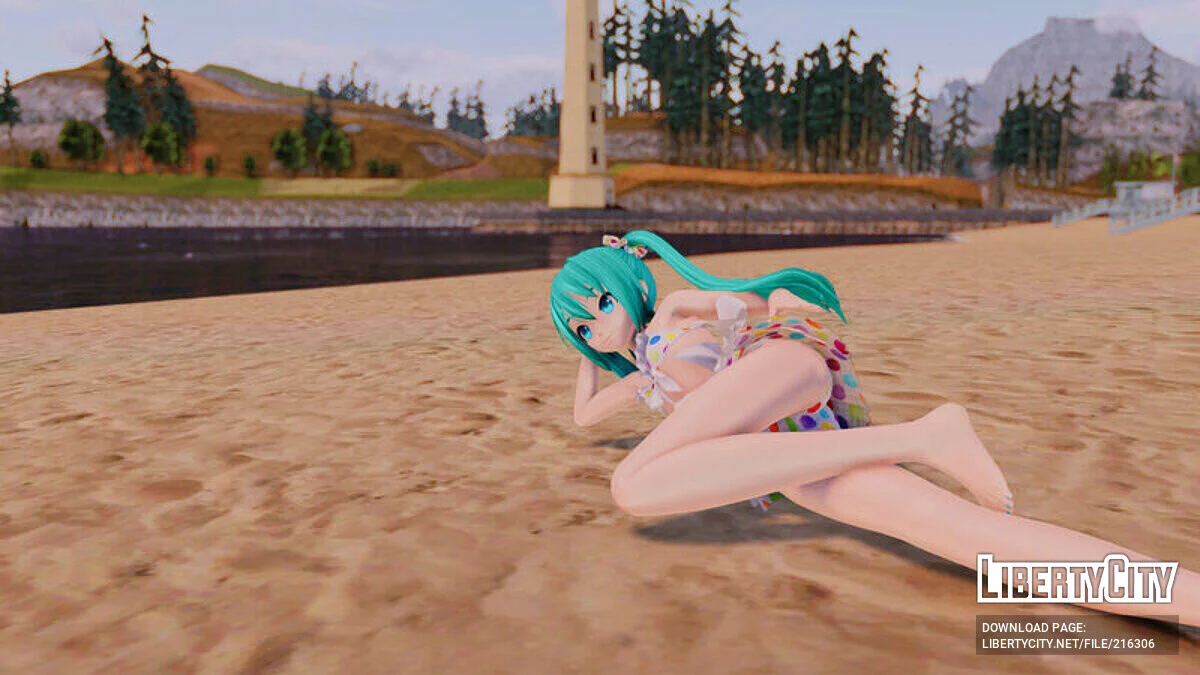 Hatsune Miku в бікіні (анімація обличчя) / GTA San Andreas