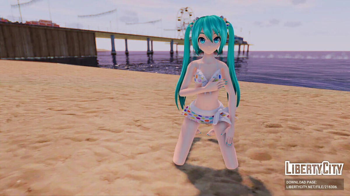 Hatsune Miku в бікіні (анімація обличчя) / GTA San Andreas