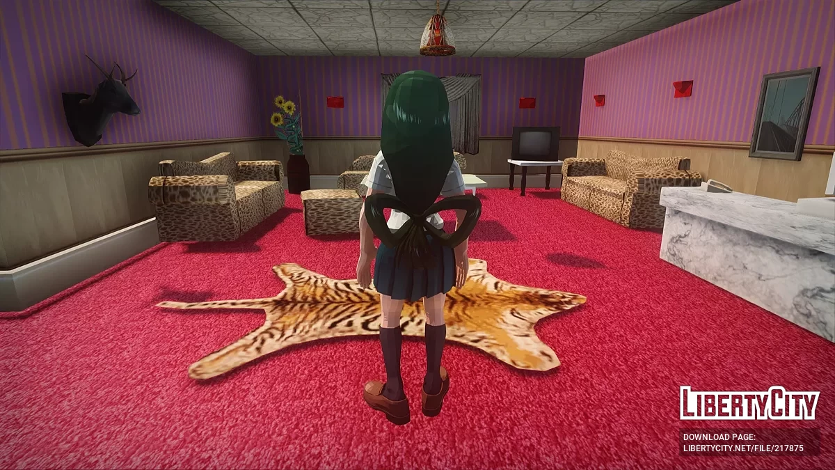 Tsuyu Asui in Schuluniform aus Boku no Hero / GTA San Andreas