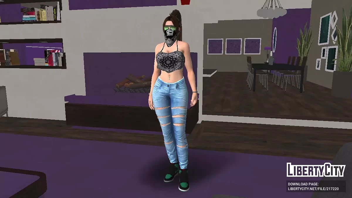 Mai Shiranui in gangster-sports style / GTA San Andreas