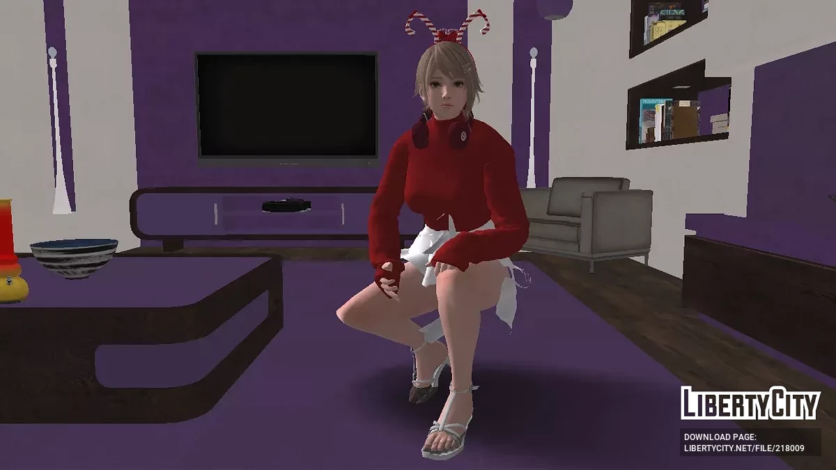 Amy in a New Year's costume / GTA San Andreas