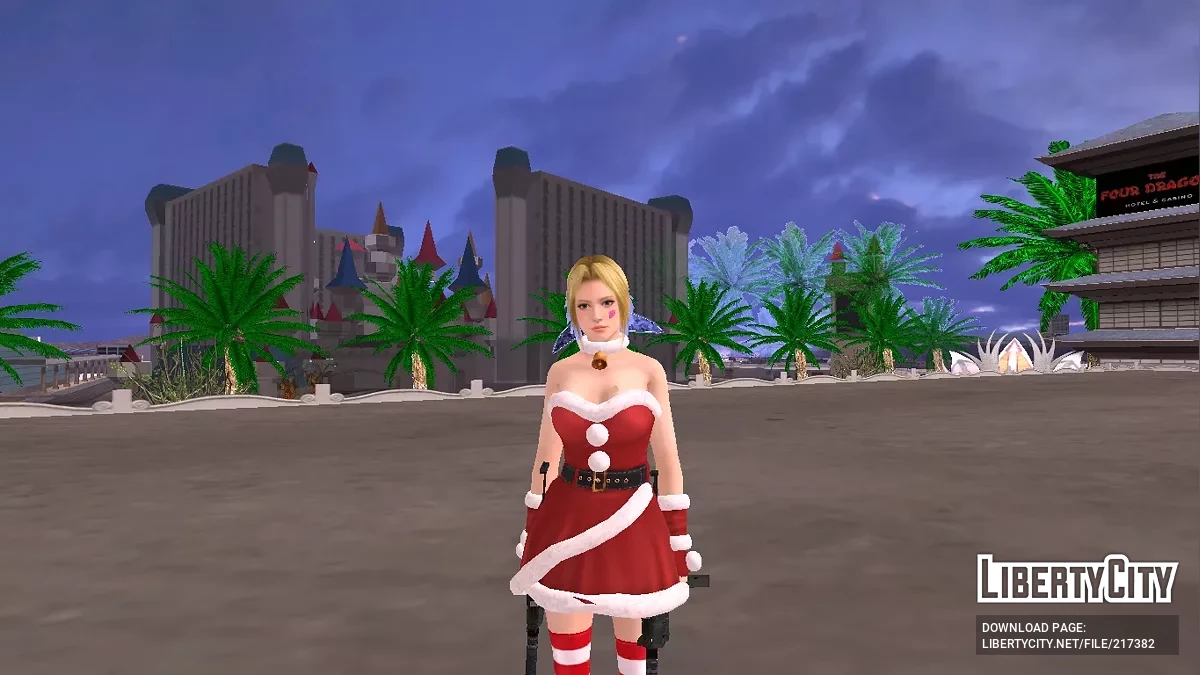 Helena Douglas de Dead or Alive con traje de Navidad / GTA San Andreas