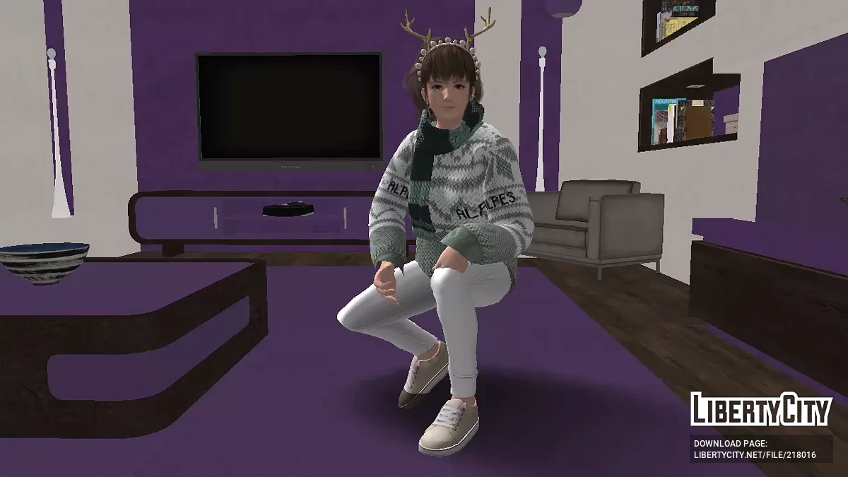 DOAXVV هيتومي في سترة عيد الميلاد واللباس الداخلي / جي تي إيه سان أندرياس