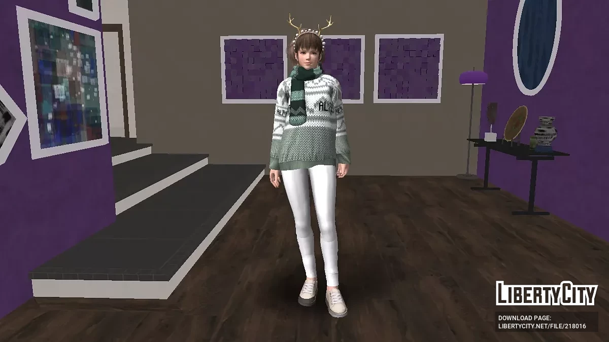DOAXVV هيتومي في سترة عيد الميلاد واللباس الداخلي / جي تي إيه سان أندرياس
