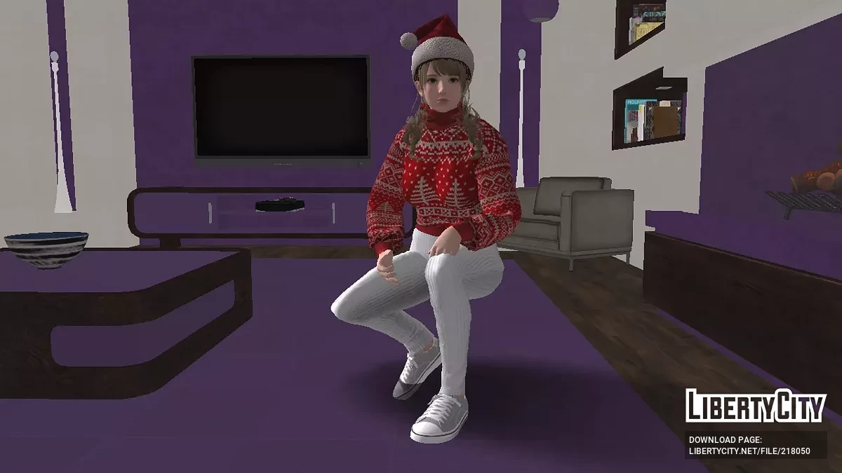DOAXVV Моніка у різдвяному светрі та легінсах / GTA San Andreas