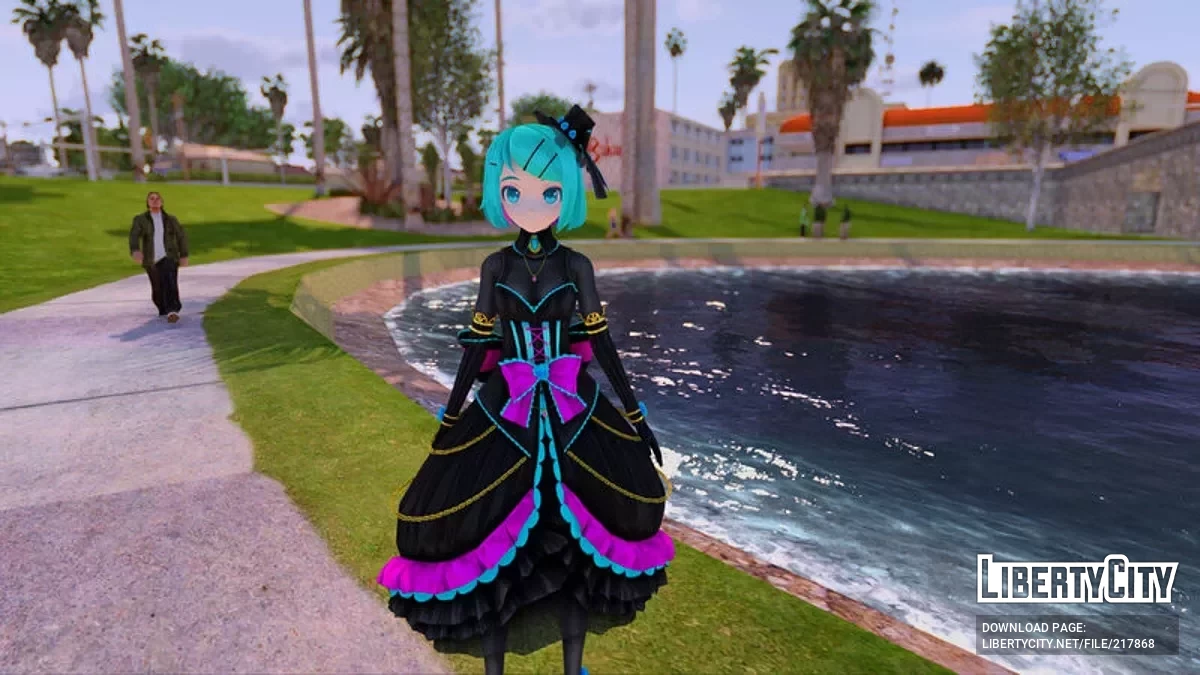 PDFT Hatsune Miku Elegant Night + Animated Face / جي تي إيه سان أندرياس