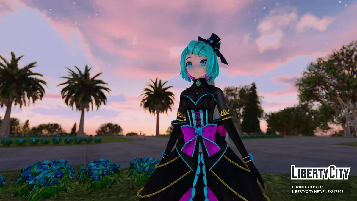 PDFT Hatsune Miku Elegant Night + Animated Face / جي تي إيه سان أندرياس