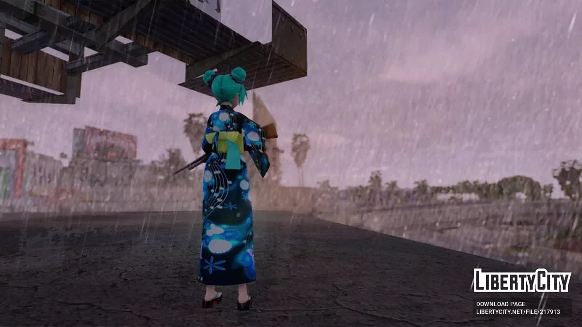 PDFT Hatsune Miku Yukata Style + Animated Face / GTA San Andreas