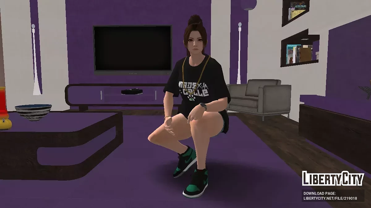 Mai Shiranui em camiseta preta / GTA San Andreas