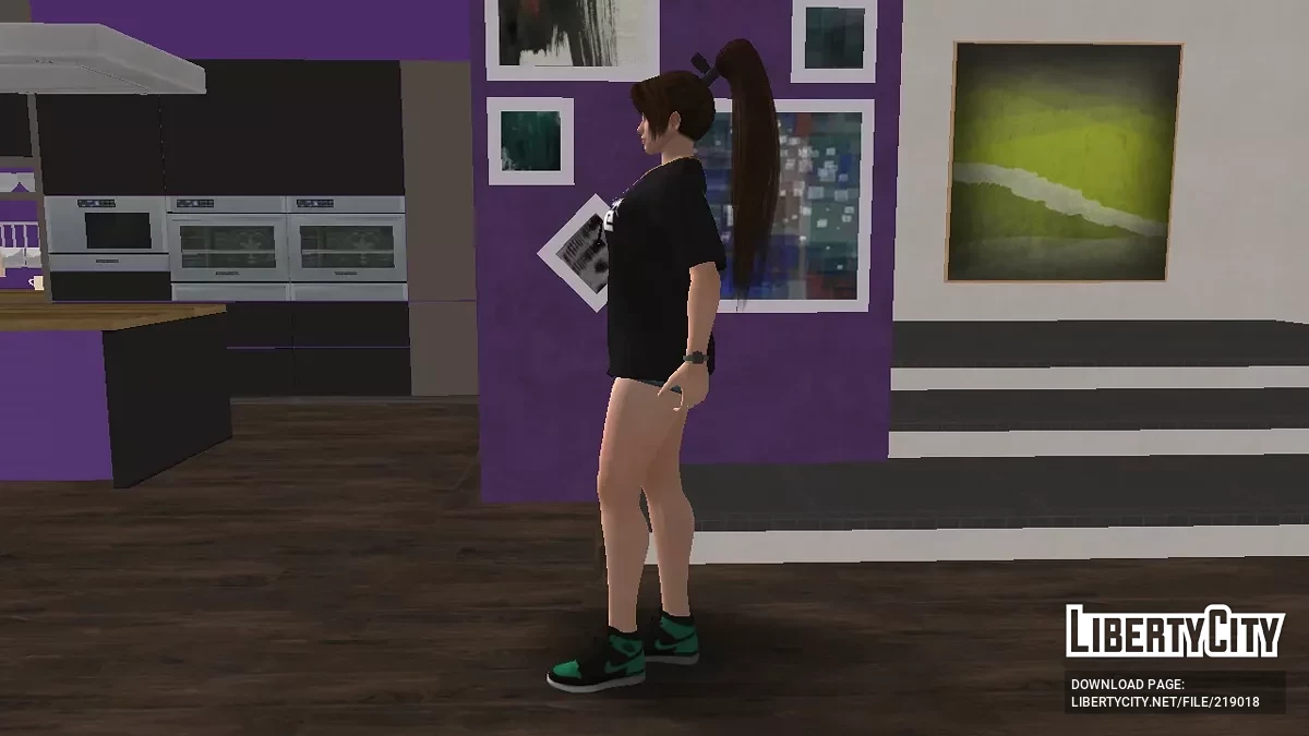 Mai Shiranui em camiseta preta / GTA San Andreas
