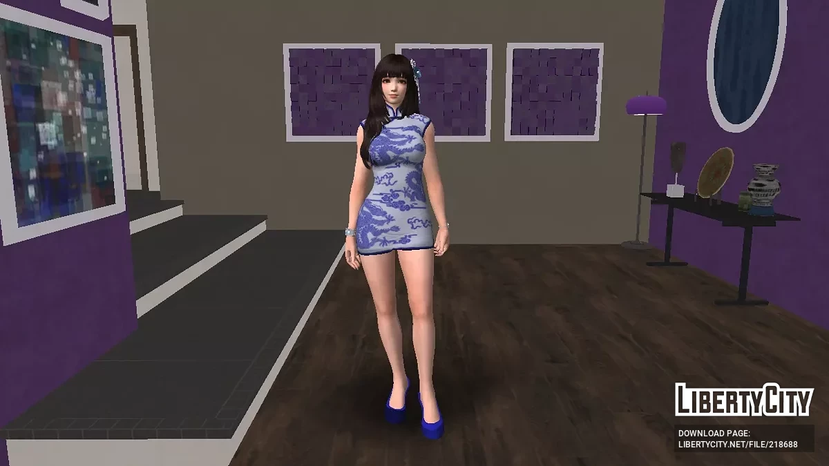 DOA Naotora Li com vestido Qipao de designer japonês / GTA San Andreas