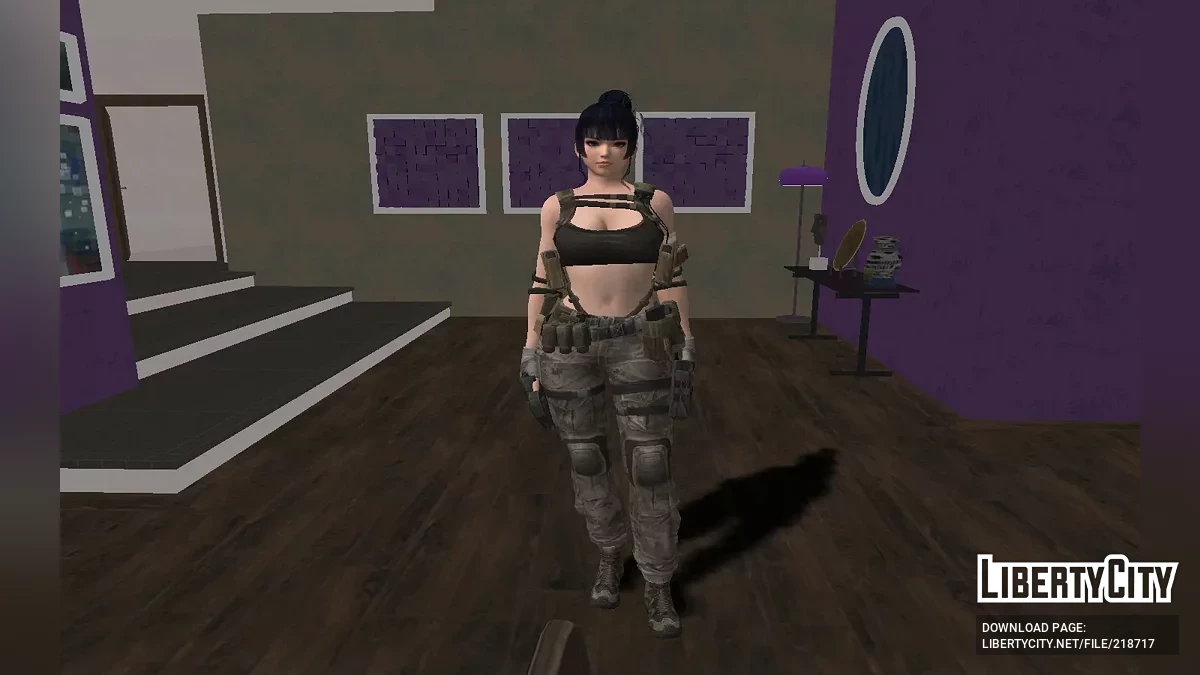 DOA Nyotengu – Kamuflaj kıyafetleri ve silahlarla / GTA San Andreas