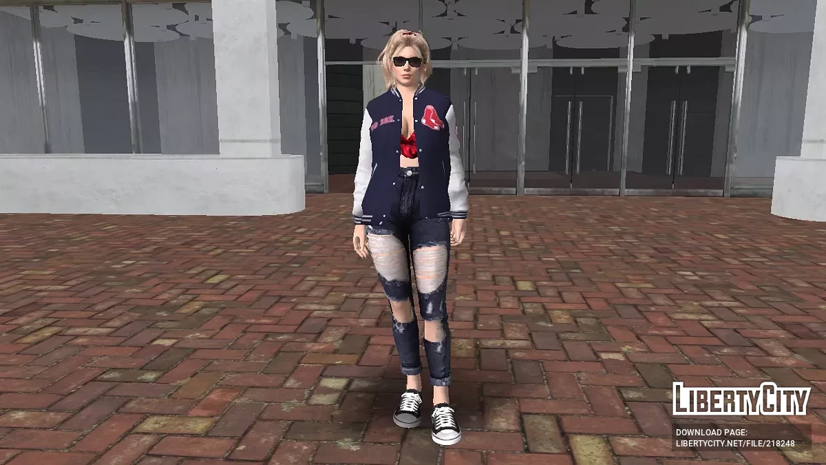 Helena Douglas ceket ve üniversite üniformasıyla / GTA San Andreas