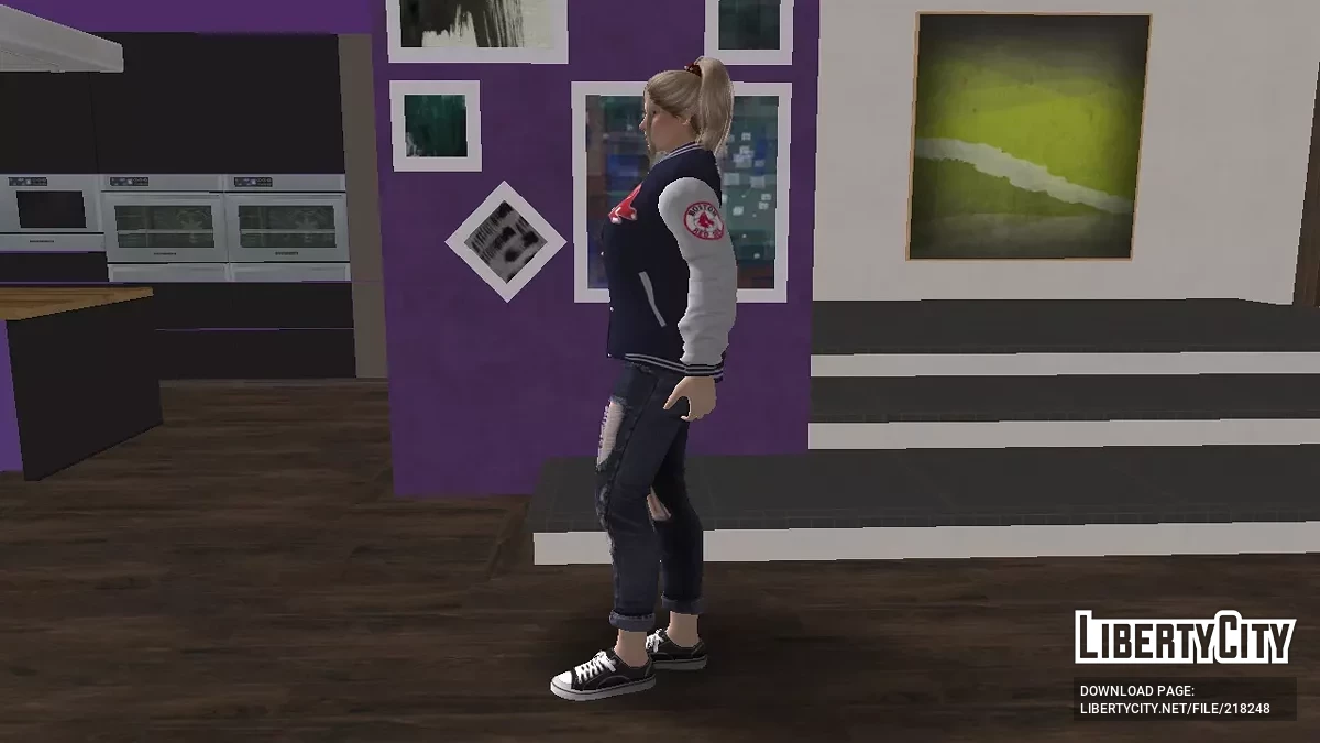 Helena Douglas ceket ve üniversite üniformasıyla / GTA San Andreas