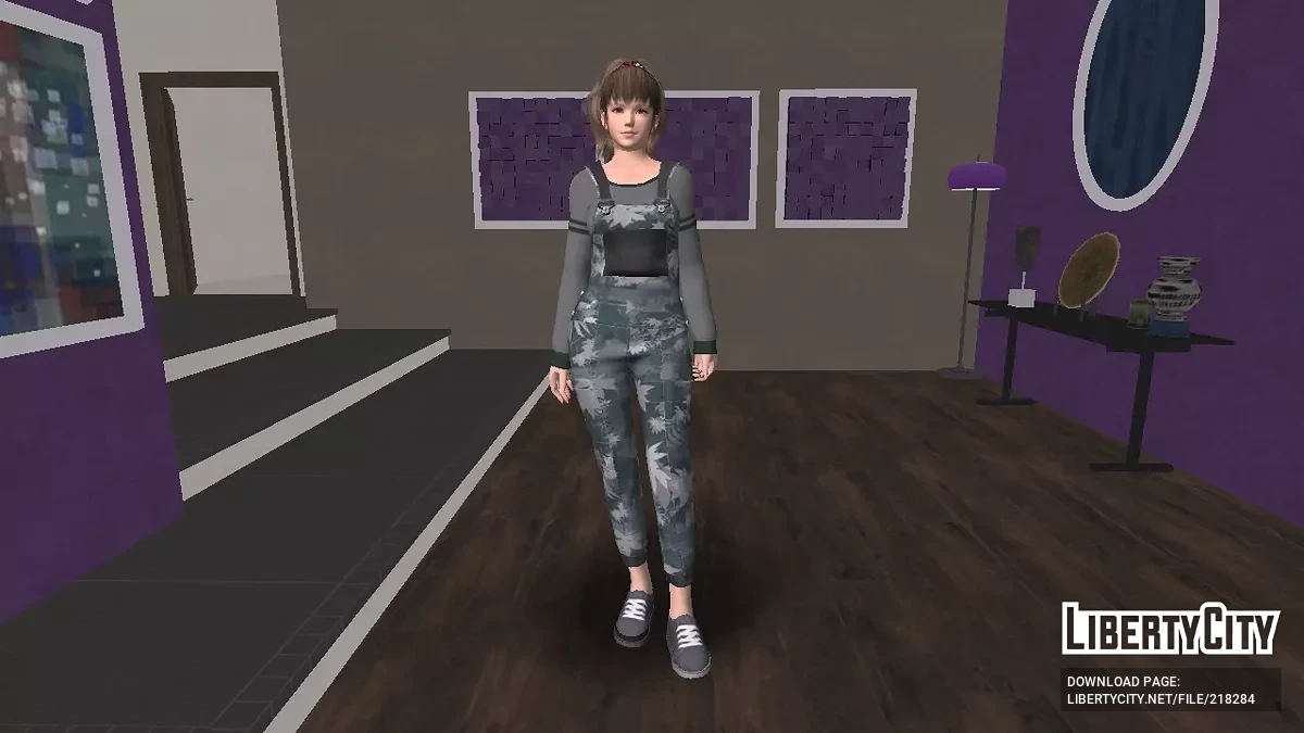 Hitomi (DOA) у зеленому комбінезоні / GTA San Andreas